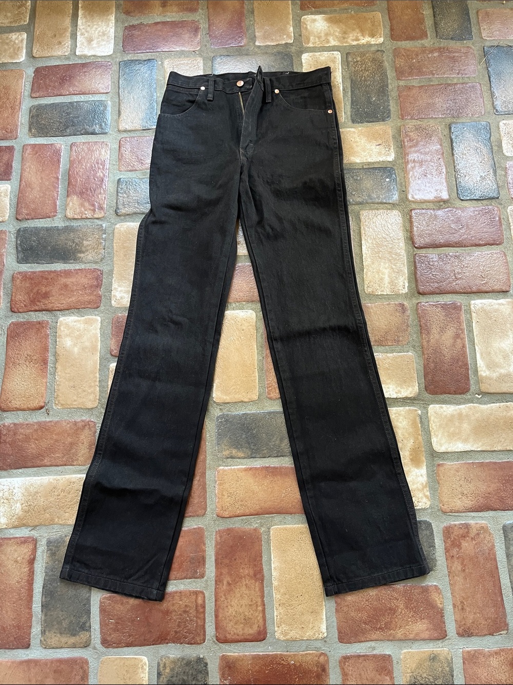 Wrangler Black Jeans with Brown Stitching 29x36